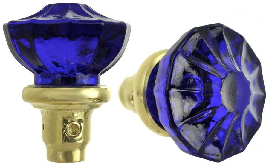 Antique Style Blue Pressed Glass Door Knob
