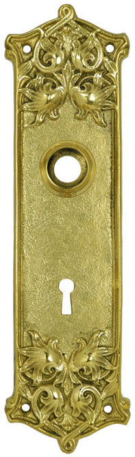 Victorian Scroll Door Plate with Keyhole 8 1/2" Tall