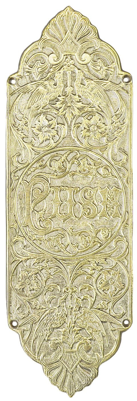 Victorian Recreated Fancy Worded Pushplate Circa 1875 (L-34)