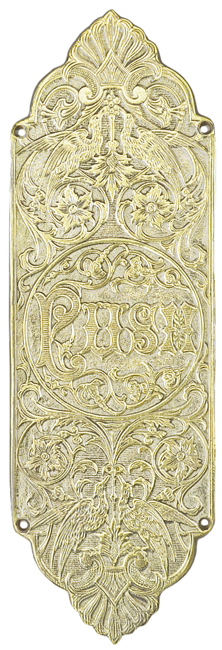Victorian Recreated Fancy Worded Pushplate Circa 1875 (L-34)