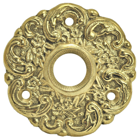 Cast Brass Floral Doorknob Rose (L-4RP)