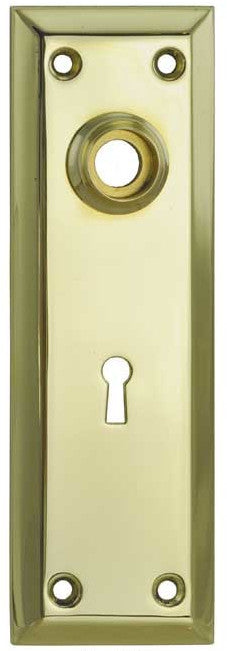 Vintage Antique Style Simple 7" Tall Brass Door Plate with Keyhole (L-80)