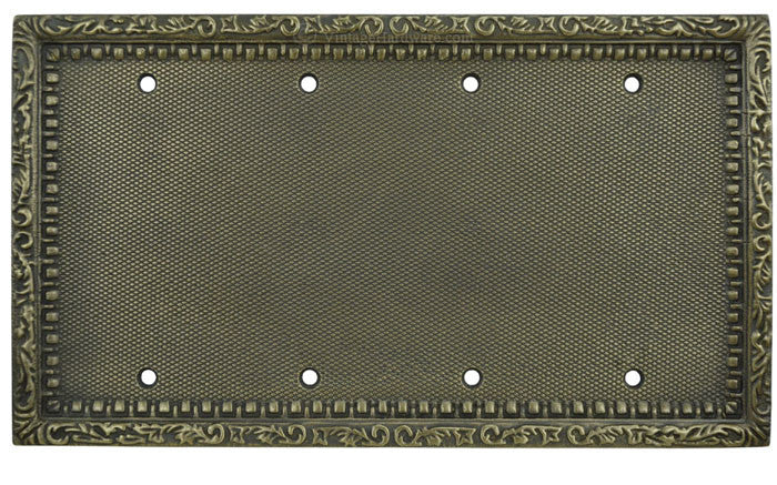 Victorian Decorative Quad Gang Switchplate Blank (L-W51)