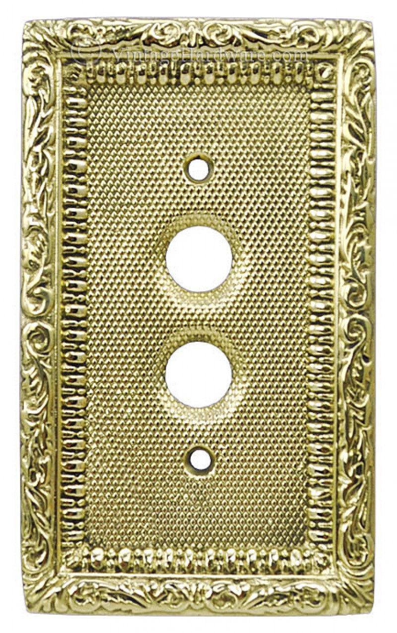 Victorian Single Gang Decorative Push Button Switch Plate Cover (L-W7)