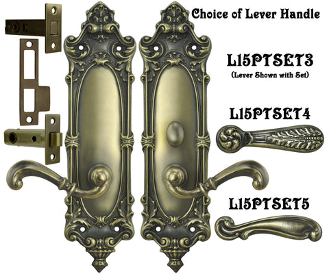 Victorian Rococo Yale Pattern with Lever Handle Set with Locking Turnlatch