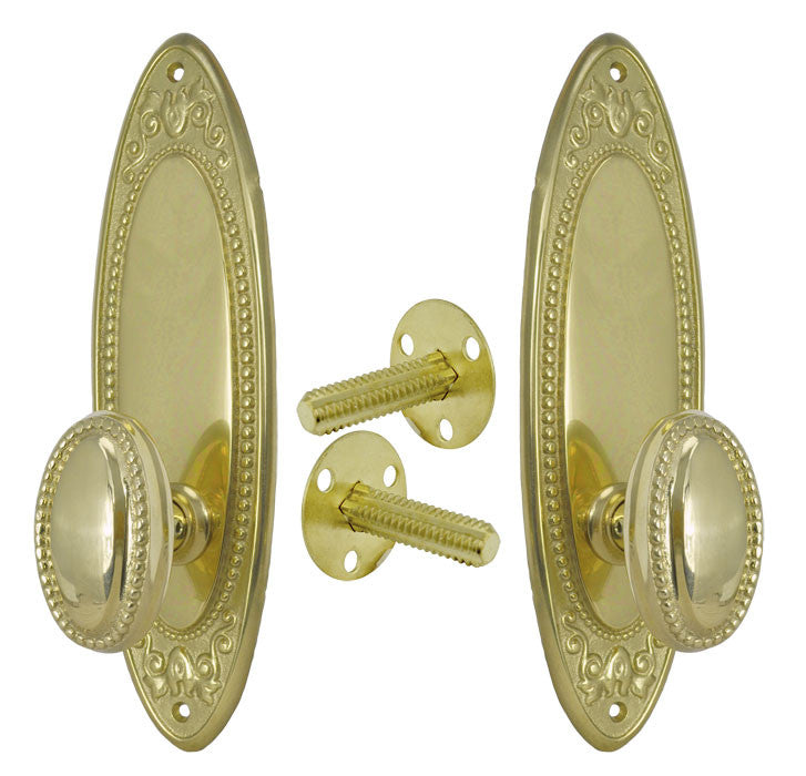 Victorian Acanthus Beaded Edge Low Knob Dummy Door Plate Set