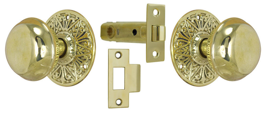 Solid Brass Eastlake Style Tubular Passage Door Set (L25PSET1)