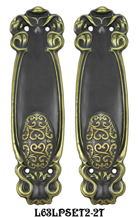 Art Nouveau Passage Door Plate Set