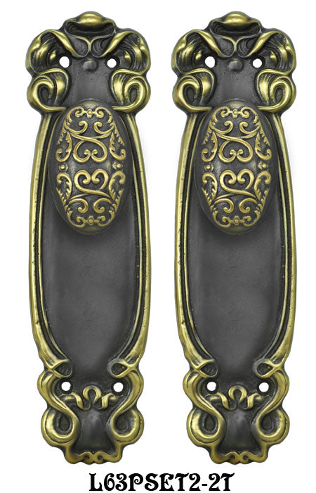 Art Nouveau Passage Door Plate Set