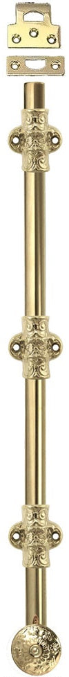 French Door Bolt - 18" Long Victorian Door Bolt W/ Catches (M-1418)
