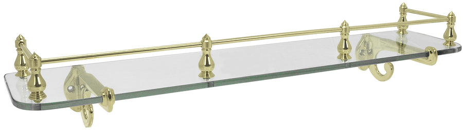 Tempered Glass Shelf With Brass Gallery Rail (M-63RGS)