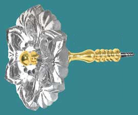 Pressed Glass Curtain Tieback Clear