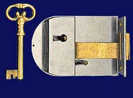 Steel American Style Long Lock w/ Key
