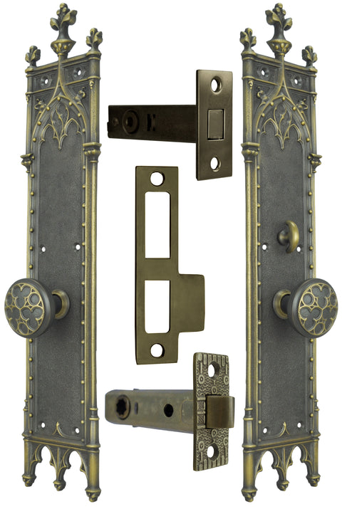 Large Gothic Amiens Interior Passage Set with Locking Turnlatch (Z270PTSET)