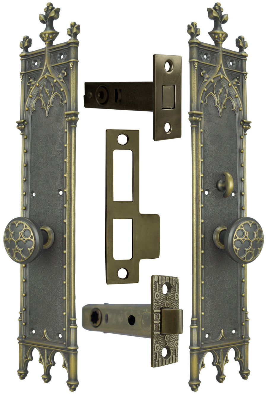 Large Gothic Amiens Interior Passage Set with Locking Turnlatch (Z270PTSET)