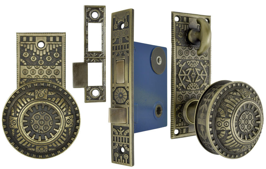 Small Victorian Style Windsor Pattern Set with Turnlatch Mortise
