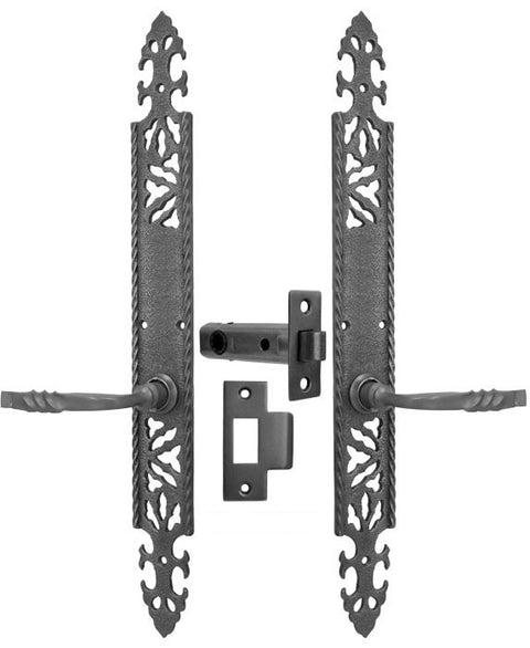 Gothic or Arts and Crafts Iron Door Plate Low Passage Set