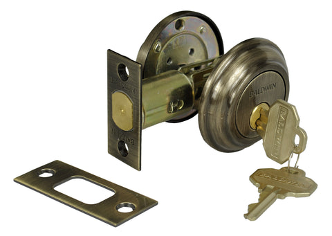 Baldwin Deadbolt Cylinder Lock 2 1/2" in Antique Brass Finish