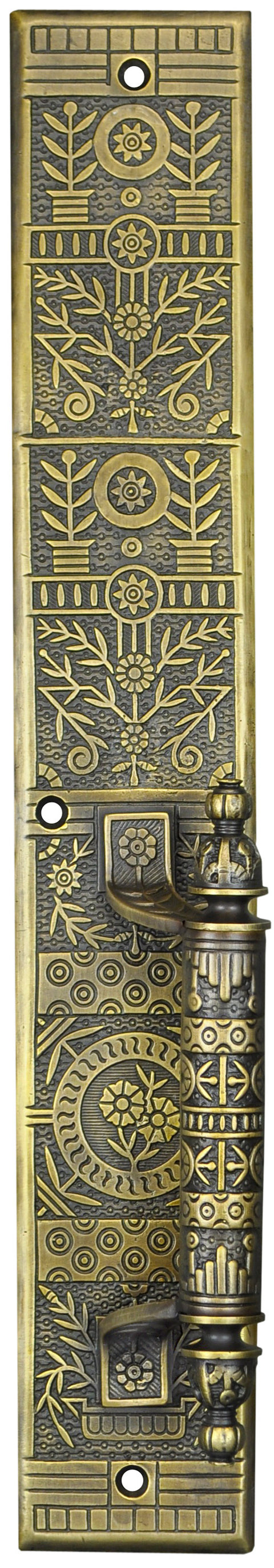 Victorian Large Recreated Windsor Door Plate With Handle 15 3/4" Tall (ZB-10LHO)