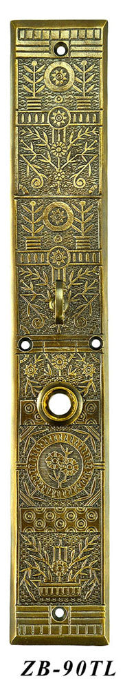 Victorian Windsor Interior Entry Recreated Turnlatch Door Plate 15 3/4" Tall