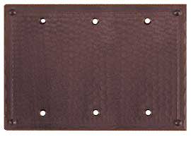 Arts & Crafts Triple Blank Cover Plate Field Pattern