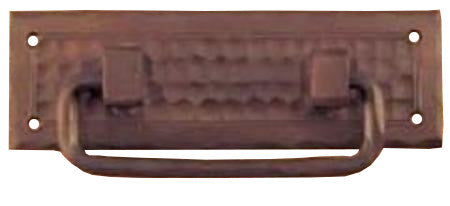 Arts & Crafts Copper Bail Pull Handle Field Pattern