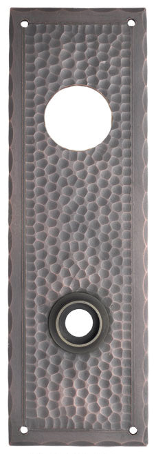 Arts & Crafts Hammered Copper Entry Door Plate Field Pattern 8" Tall