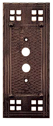 Arts & Crafts Copper Push Button Switch Plate Pacific Pattern