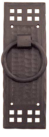 Arts & Crafts Large Copper Ring Pull Handle Pacific Pattern