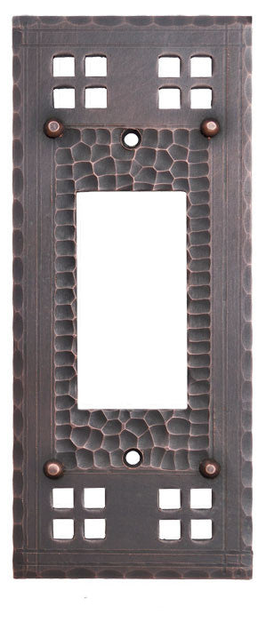 Arts & Crafts Copper Single GFI or Rocker Switch Plate Pacific Pattern