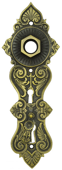 R&E Recreated Long Stylized Floral Door Plate Circa 1870