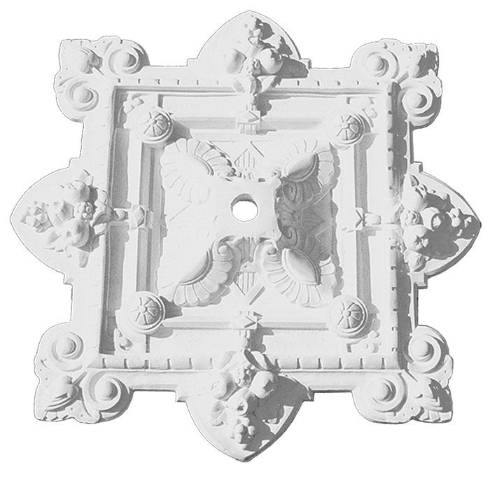 Plaster Ceiling Medallion Recreated Cornucopia Design 30 X 35"