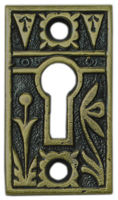 Victorian Keyhole Recreated Floral Motif Keyhole Escutcheon (ZL-15)