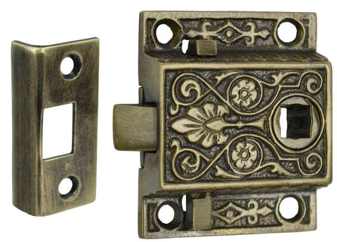 Recreated Locking Victorian Screen Door Latch 1.5" Backset