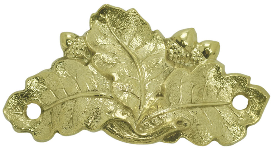 Acorn & Leaf Brass Bin Pull 4" Boring