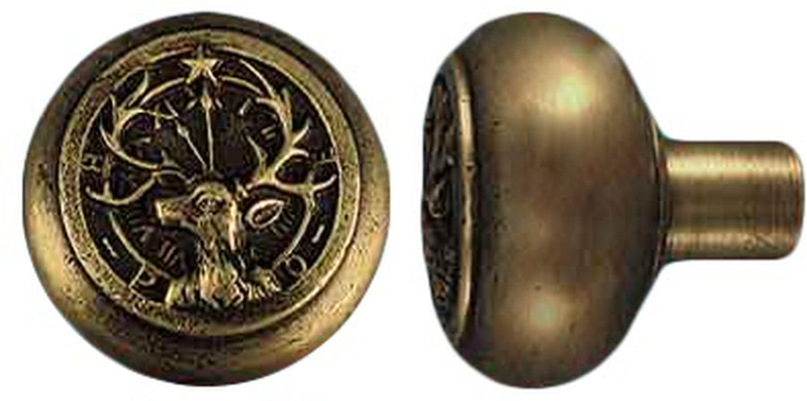 Vintage Style Elk's Club Emblematic Door Knob Antique Recreated