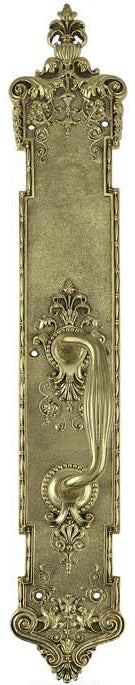 Victorian P&F Corbin Handle Only Door Plate 22 1/4" Tall Polished Brass