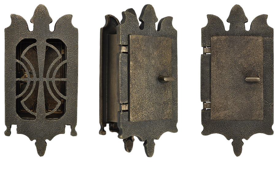 Small Art Nouveau Door Grille Or Speakeasy or Peephole Set (ZLW-334)