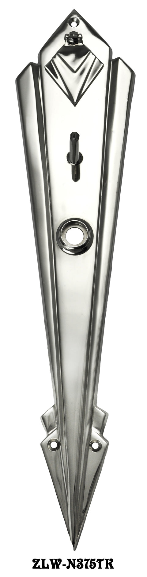 Door Art Deco Entrance Backplate With Doorknob Receiver