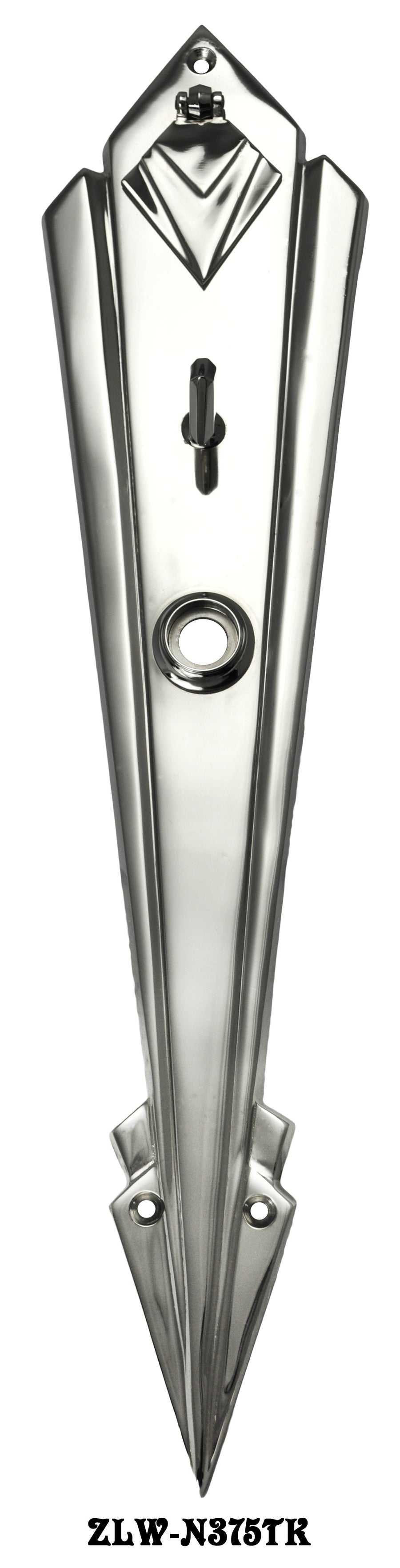 Door Art Deco Entrance Backplate With Doorknob Receiver