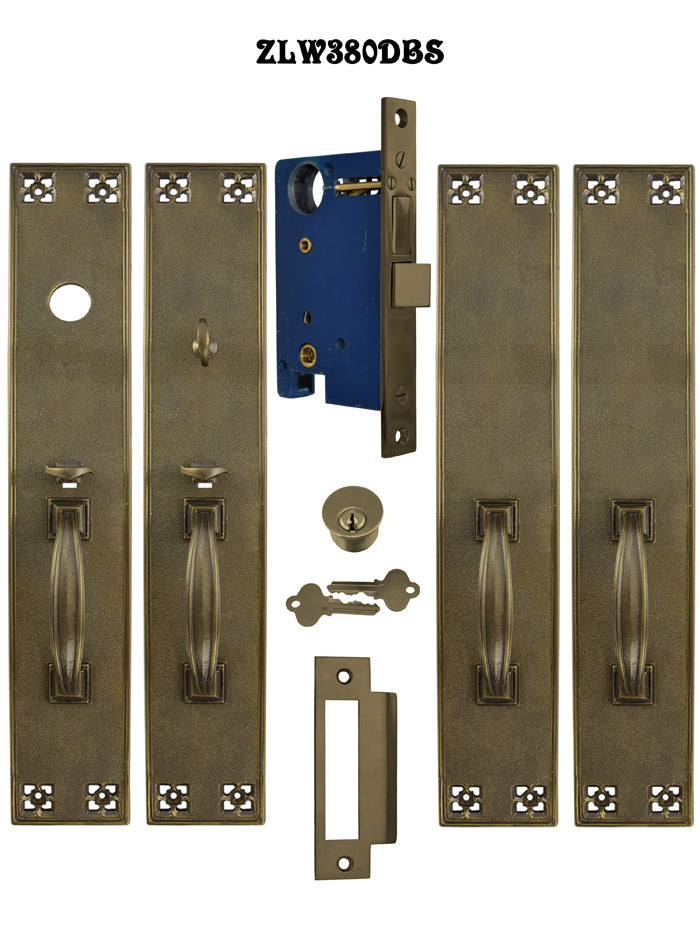 Arts & Crafts Double or French Door Entry Set with Locking Mortise