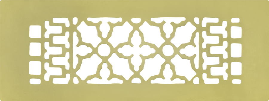 Brass Grille or Register Without Damper - Hole Size: 4" X 12" Oa 5.5" X 14"