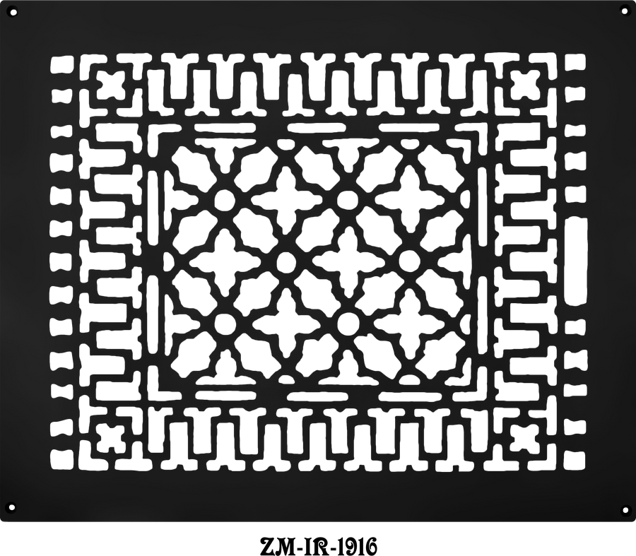 Cast Iron Floor Ceiling Or Wall Grille Registers Without Dampers Hole Size: 14" x 17 7/8"; OA 16 x 20"