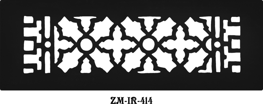 Cast Iron Floor Ceiling Or Wall Grille Registers Without Dampers Hole Size: 4" X 14"; Oa 5.5" X 16"