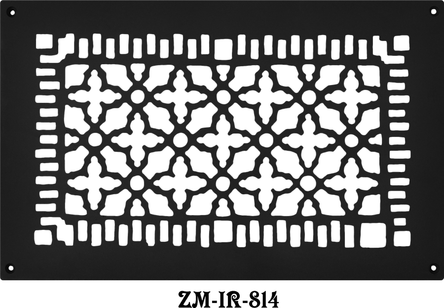 Cast Iron Floor Ceiling Or Wall Grille Registers Without Dampers Hole Size: 8" X 24"; Oz 10" X 26"