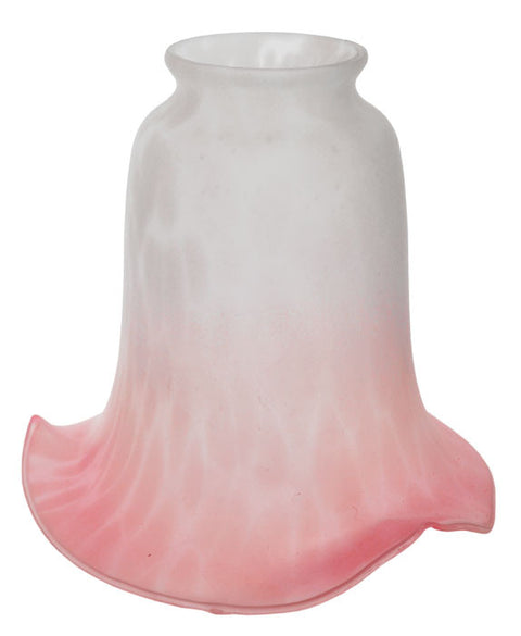 Glass Shade Recreated White On White Ruby Tipped End of Day Glass Shade 2 1/4" Fitter