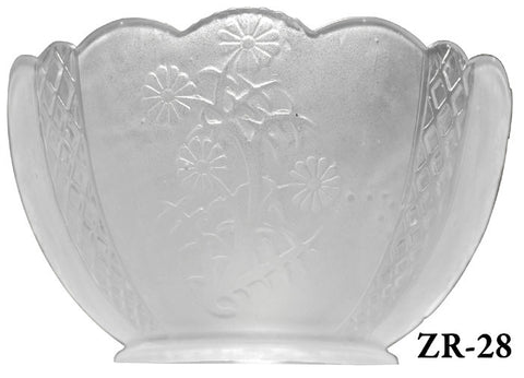 Frosted Etched Glass Gas Shade 4" Fitter