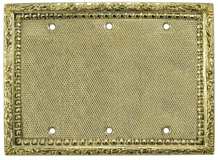Victorian Decorative Triple Gang Blank Switch Plate Cover (L-W18)