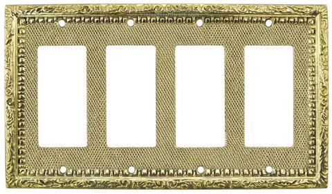 Victorian Decorative Quad Rocker Switch or GFI Outlet Plate Cover (L-W52)