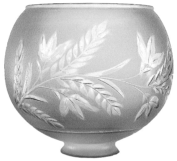 Glass Shade Recreated 8" Diameter Fern Design Ball Gas Shade 2 5/8" Fitter
